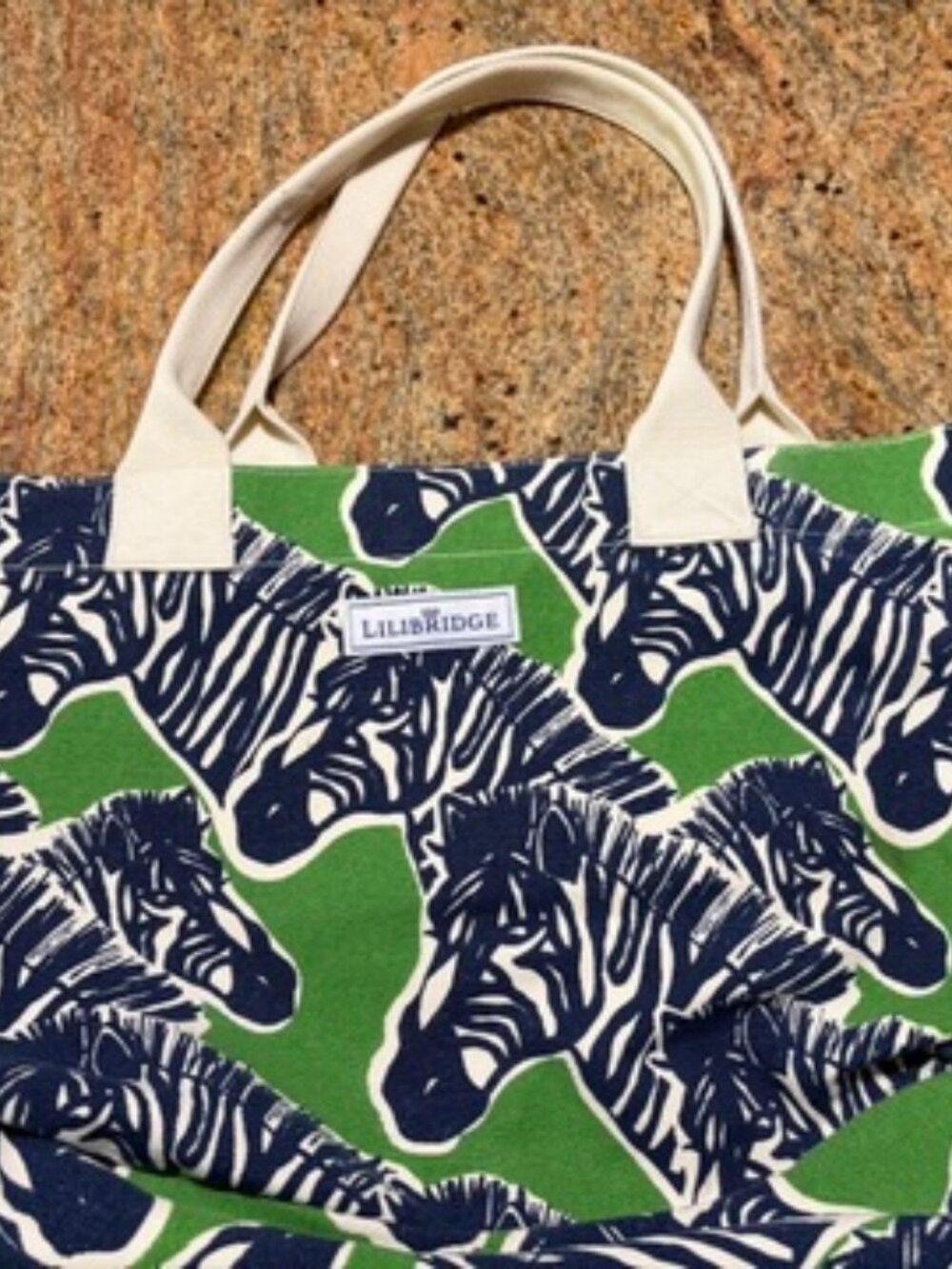 Lilibridge Live and Love Tote Abstract Zebra 100% Cotton Canvas